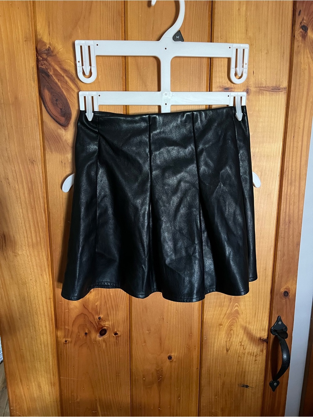 Cat & Jack Black Faux Leather Flared Skirt - Girls